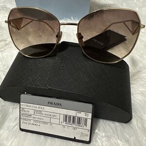 Prada Gold Frame Sunglasses with Brown Gradient Lenses